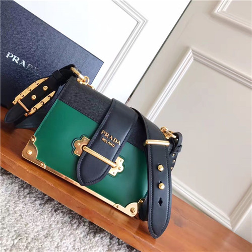 Prada cahier bag green top